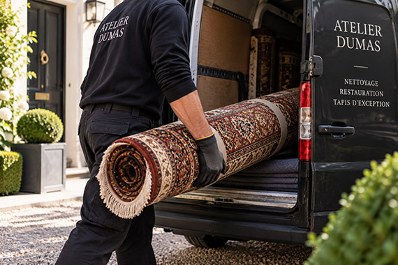Enlèvement de votre tapis pour nettoyage